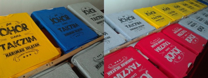 Base T-Shirt: Black/Red/Yellow/Green/Grey Printing: Grey/Black/Red (Front) | Grey/Black/Red (Back) Estimate Price: RM9.80*