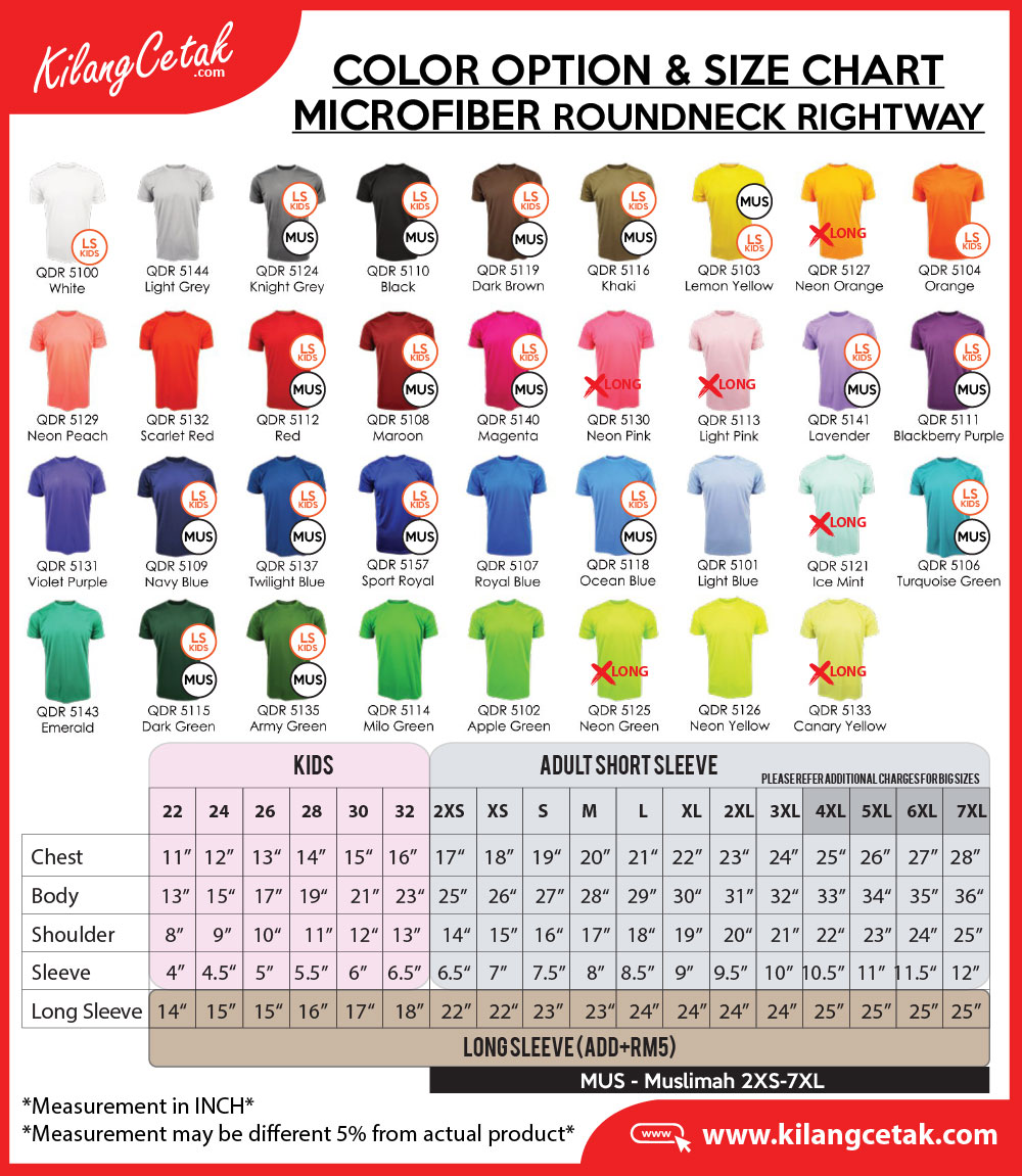 KATALOG T-SHIRT MICROFIBER PLAIN